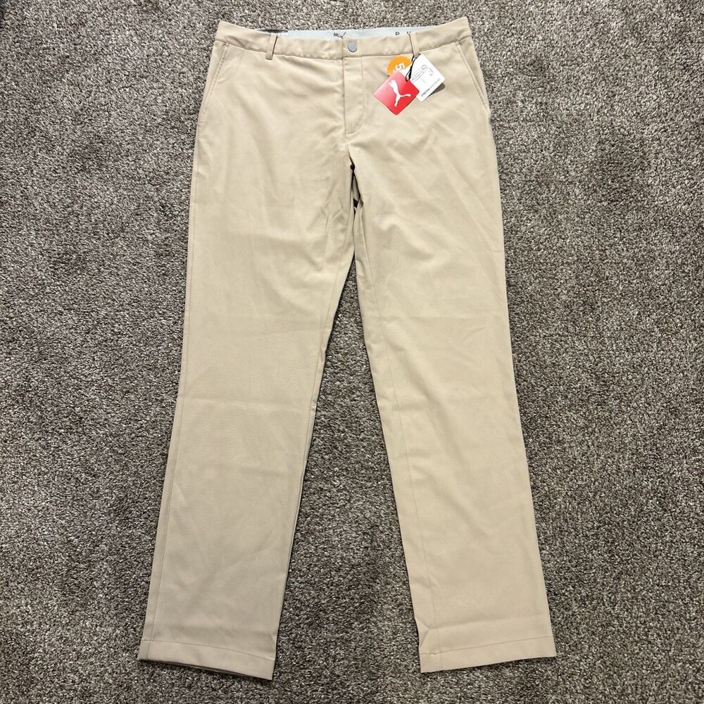 Puma Essential Pounce Performance Tech 572319 Golf Pants Mens 36x34 Beige NWT